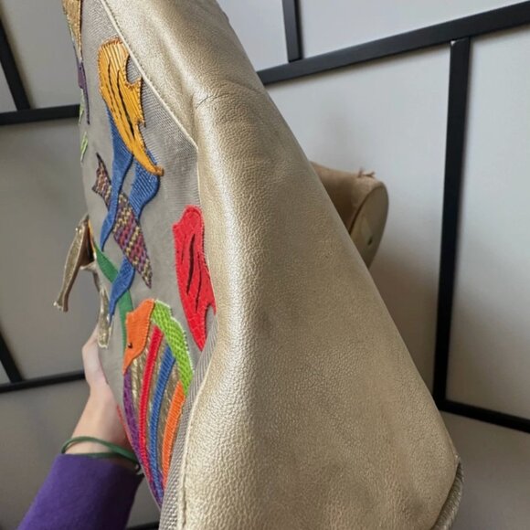 Vintage 80s Sharif Shoulder Tropical Fish Multicolored Purse Handbag - Picture 16 of 16